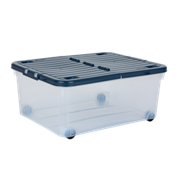 Wham Wheeled 30l Box & Lid Filding Navy (15335)
