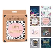 8 Adult Birthday Card Box 8s (4491)