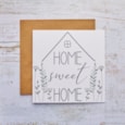 Home Sweet Home Card With Simple Flowers Home Sweet Home Card With Simple Flowers