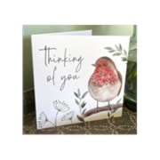 Thinking Of You Card Robin & Flower (4RR170)
