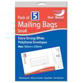 Owl Brand Mailing Bags  162x230mm 5s