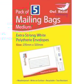 Owl Brand Mailing Bags 235x320mm 5s Owl Brand Mailing Bags 235x320mm 5s