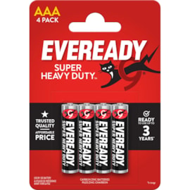 Eveready Super Zinc AAA Batteries 4s