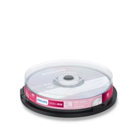 Philips 10 Disc Recordable Dvd Rw- Spindle