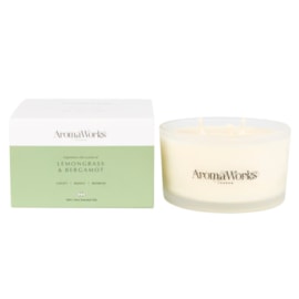 Light By Aroma Works Light Multi Wick Candle Lemongrass & Bergamot