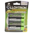 Lloytron Accuultra Rechargable Batteries D 2s Lloytron Accuultra Rechargable Batteries D 2s
