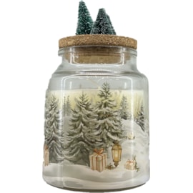 Baltus Candle w Cork Lid & Trees White Sandalwood 10x8.5 Baltus Candle w Cork Lid & Trees White Sandalwood 10x8.5