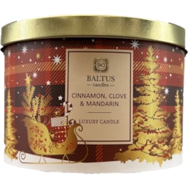 Baltus Luxury 3 Wick Candle Jar Cinnamon Clove & Mandarin 109mm