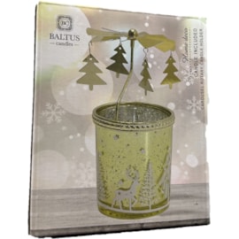 Baltus Metallic Scented Candle w Rotary Spinner Gold 7x8cm