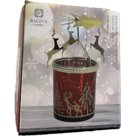 Baltus Metallic Scented Candle w Rotary Spinner Red 7x8cm