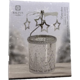 Baltus Metallic Scented Candle w Rotary Spinner Silver 7x8cm