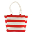 Canvas Wide Striped Beach Bag Red (BB1167)