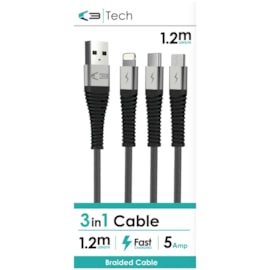 C3 Braided Universal Charger Lead 1.2m C3 Braided Universal Charger Lead 1.2m