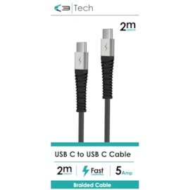 C3 Type C - Type C Braided Phone Charger Lead 2m C3 Type C - Type C Braided Phone Charger Lead 2m