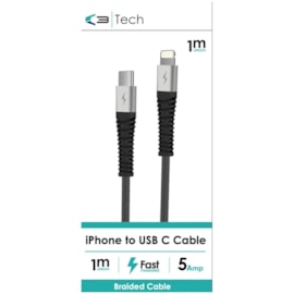 C3 Lightening - Type C Braided Charger Lead 1m C3 Lightening - Type C Braided Charger Lead 1m