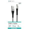 C3 Braided Usb - Type C Cable Black 3m C3 Braided Usb - Type C Cable Black 3m