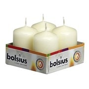 Bolsius Pillar Candles Ivory Tray Of 4 60x40m (CN5510)