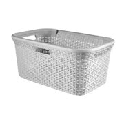 Curver Style Rattan Rect Laundry Basket Grey (246428)