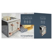Kitchen Perfected 4 Slice Toaster Black & Rose Gold (E2125RG)