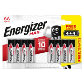 Energizer Max AA Batteries 4+4
