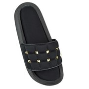 Ks Ladies Quilted Stud Slider Black Ks Ladies Quilted Stud Slider Black
