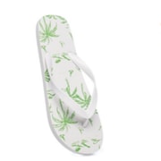 Mens Palm Tree Print Flip Flops White Mens Palm Tree Print Flip Flops White