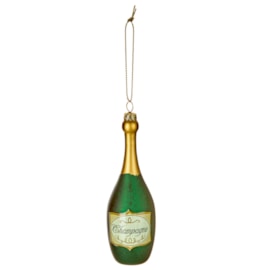 Glass Champagne Bottle Hanging Dec 14cm Glass Champagne Bottle Hanging Dec 14cm