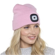 rjm Ladies Baby Pink Led Beanie Hat rjm Ladies Baby Pink Led Beanie Hat