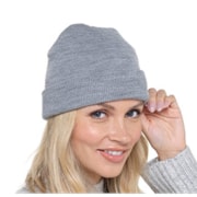 Ladies Plain Knit Hat With Turn Up Ladies Plain Knit Hat With Turn Up