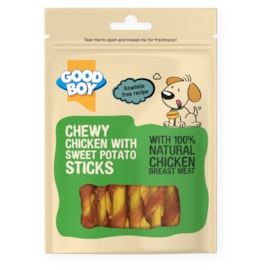 Good Boy Chewy Chicken with Sweet Potato Sticks Dog Treats 90g Good Boy Chewy Chicken with Sweet Potato Sticks Dog Treats 90g