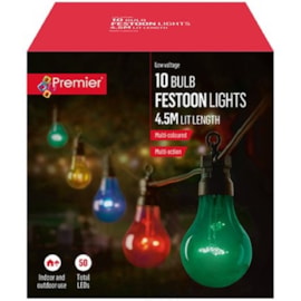 10 Bulb Festoon Lights Multi Coloured 10 Bulb Festoon Lights Multi Coloured