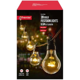 20 Bulb Festoon Lights Warm White