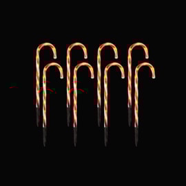 Premier Set Of 8 Red Candy Canes With Timer