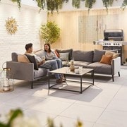 Nova Bliss Outdoor Fabric Corner Sofa Set Coffee Table Light Grey