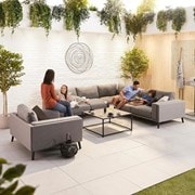 Nova Infinity Outdoor Fabric Corner Sofa Set & Coffee Table & Lounge Chair Grey