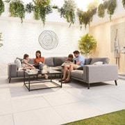 Nova Infinity Outdoor Fabric Corner Sofa Set & Coffee Table Light Grey