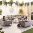 Nova Infinity Outdoor Fabric Corner Sofa Set & Lounge Chairs Light Grey