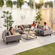 Nova Tranquility Outdoor Fabric Corner Sofa Set Coffee Table Lounge Chair Grey