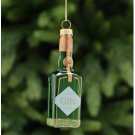 Festive Green/gold Glitter Glass Gin Bottle 10cm Festive Green/gold Glitter Glass Gin Bottle 10cm