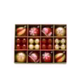 Festive Assorted Size Bauble Pack Red/gold 40s
