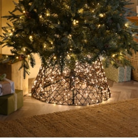 Festive Lit Brown Tree Skirt Warm White 58cm Festive Lit Brown Tree Skirt Warm White 58cm