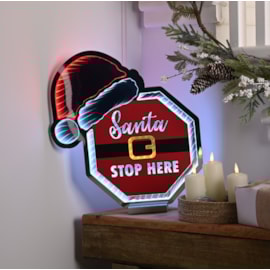 Festive Infinity Santa Stop Here With Hat 40cm Festive Infinity Santa Stop Here With Hat 40cm