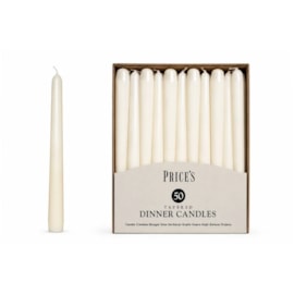 Prices 10" Ivory Tapered Dinner Candles 50s