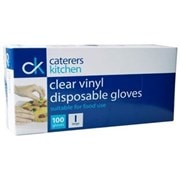 Caterers Kitchen Ck Vinyl Powdered Gloves Clear Large 100s (10186)
