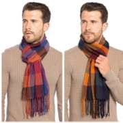 Mens Check Scarf With Tassel (GL1019)