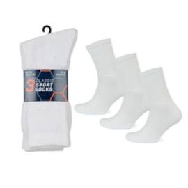 Mens 3 Pack White Sports Socks (SK102A)