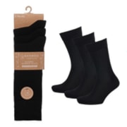 Mens 3 Pack Bamboo Plain Black Socks (SK1033)