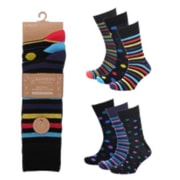 Mens 3 Pack Bamboo Heel & Toe Design Socks (SK1035)