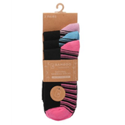 Ladies 3 Pack Bamboo Heel & Toe Socks (SK1042)