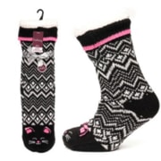 Ladies Cable Lounge Socks w 3d Cat Asst Ladies Cable Lounge Socks w 3d Cat Asst